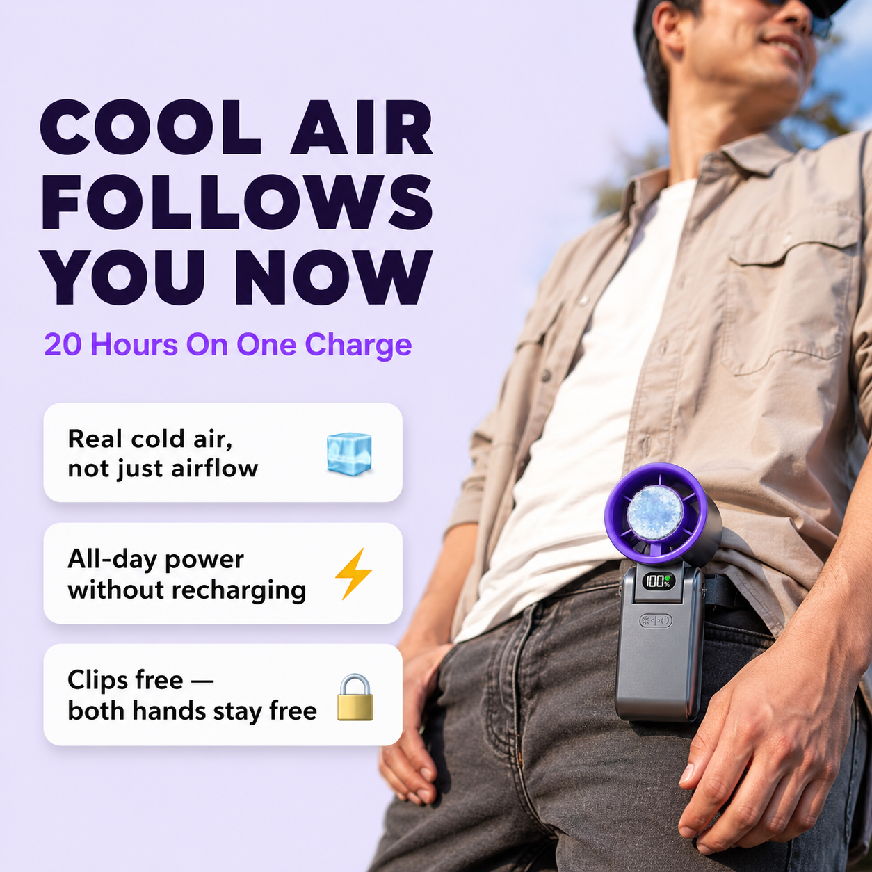 FrostFlow — Handheld Ice Cooling Fan